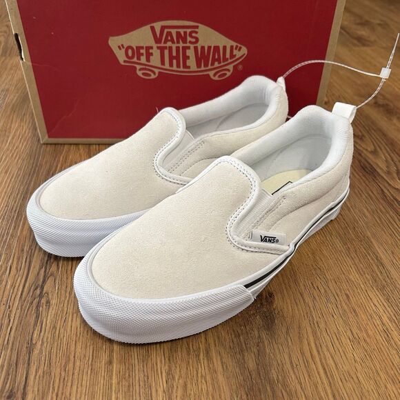 VANS knu white suede slip on shoes sneakers women’s 7 new - Picture 1 of 7